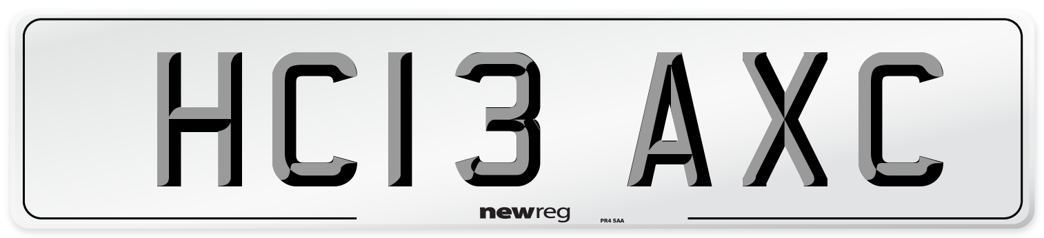 HC13 AXC Number Plate from New Reg